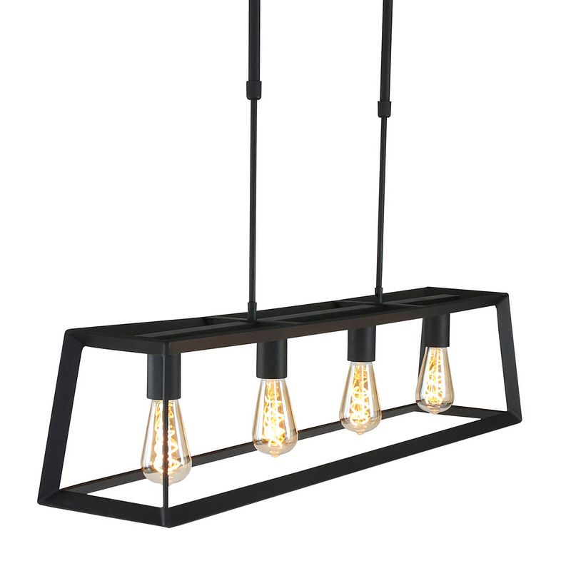 Foto van Moderne hanglamp - mexlite - metaal - modern - e27 - l: 100cm - voor binnen - woonkamer - eetkamer - zwart