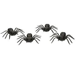 Foto van 4x plastic horror spinnen 10 cm halloween decoratie - feestdecoratievoorwerp