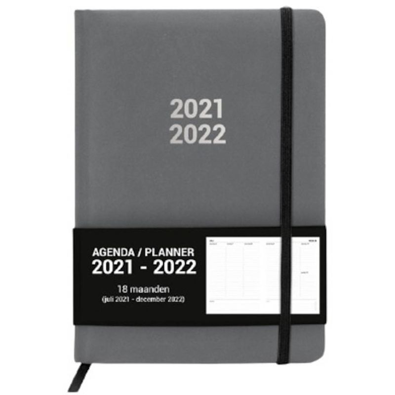 Foto van Verhaak planner 2021-2022 a5 textiel/papier grijs