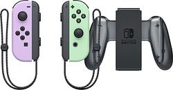 Foto van Nintendo switch joy-con pastel set paars/groen + nintendo switch joy-con charge grip