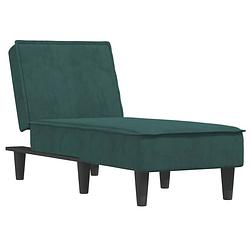 Foto van The living store verstelbare chaise longue - fluweel - donkergroen - 55x140x70 cm - multifunctioneel