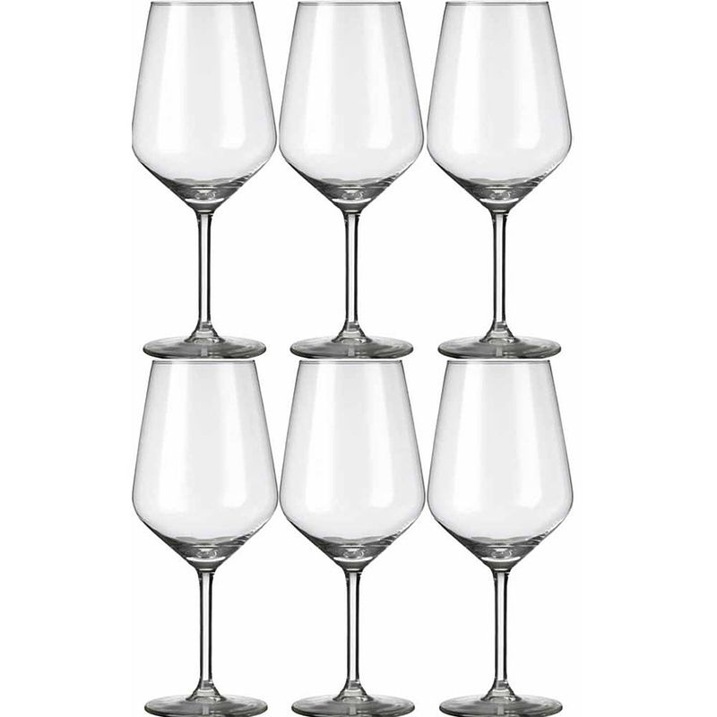 Foto van 6x luxe witte wijn glazen 530 ml carre - wijnglazen