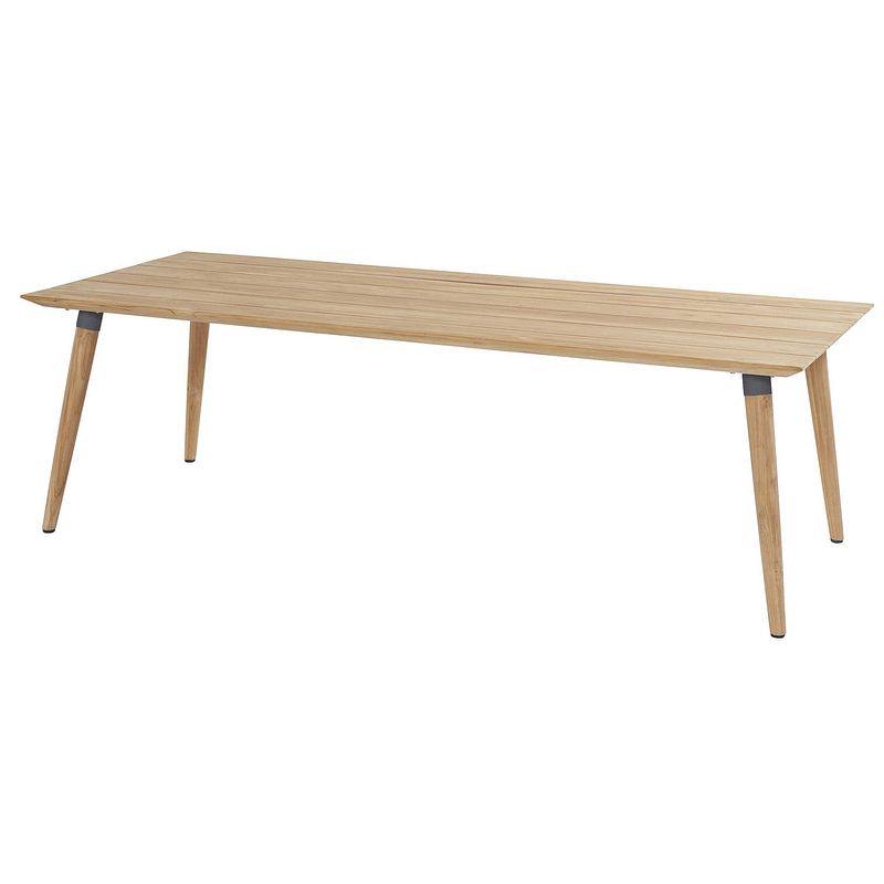 Foto van Hartman sophie studio natural teak tuintafel - l240 x b100 x h75 cm - donkergrijs