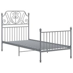 Foto van The living store bedframe metaal grijs 90x200 cm - bed