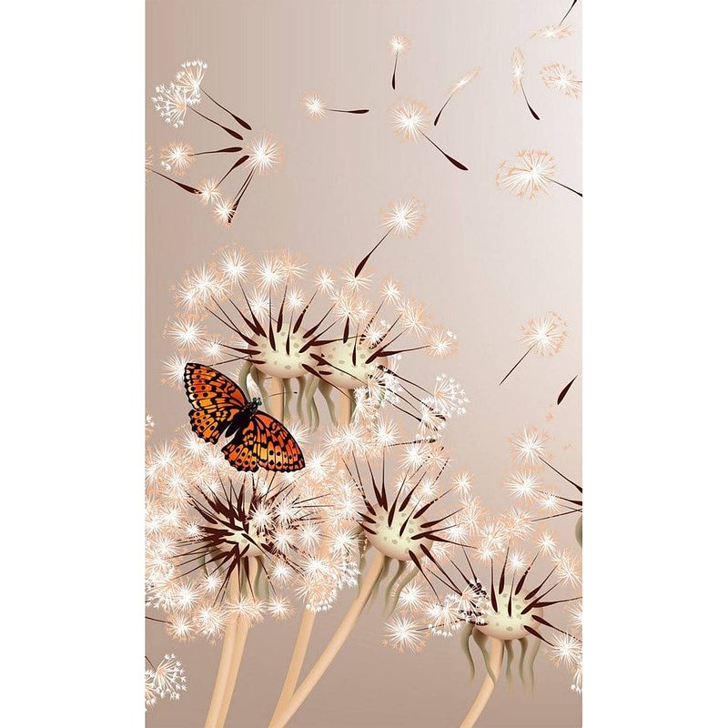 Foto van Dimex dandelions and butterfly vlies fotobehang 150x250cm 2-banen