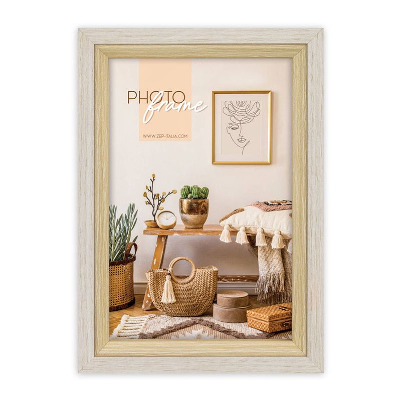 Foto van Zep - houten fotolijst zara c in bruin / creme voor 1 foto 20x30 cm - vz623c