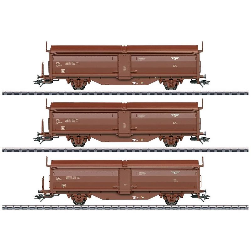 Foto van Märklin 47302 h0 set van 3 schuifdakwagens tbis van de nsb