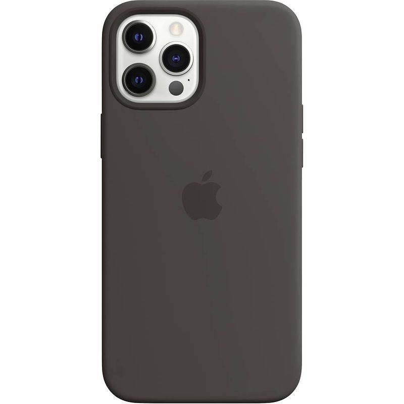 Foto van Apple iphone 12 pro max siliconen hoesje met magsafe - zwart