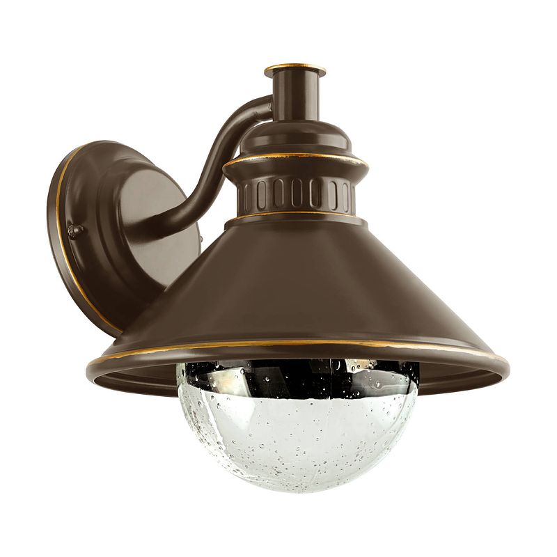 Foto van Eglo albacete - buitenverlichting - ip44 - wandlamp - bruin, koper