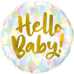Foto van Folat folieballon hello baby! 45 cm folie pastel/goud