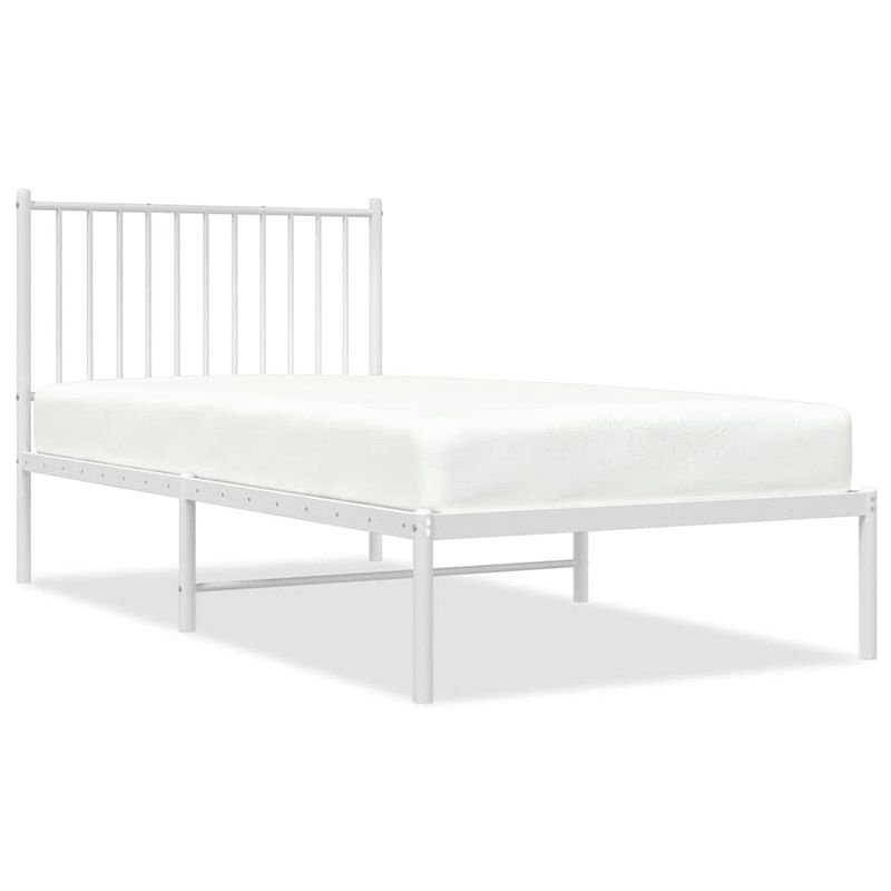 Foto van The living store klassiek bedframe - metaal - 196 x 95 x 90.5 cm - wit