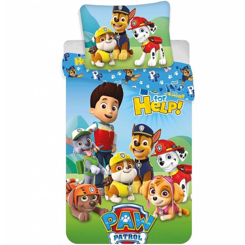 Foto van Paw patrol help! - dekbedovertrek - eenpersoons - 140 x 200 cm - multi