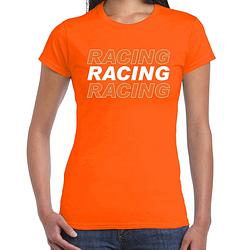 Foto van Racing supporter / race fan t-shirt oranje voor dames xl - feestshirts