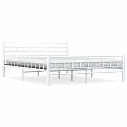 Foto van The living store metalen bedframe - klassiek - bedframe - 210 x 167 x 76 cm - wit