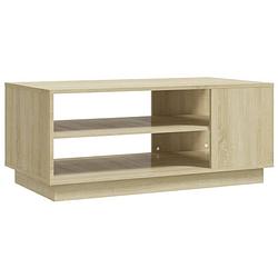 Foto van The living store banktafel - sonoma eiken - 102x55x43 cm - stevig tafelblad