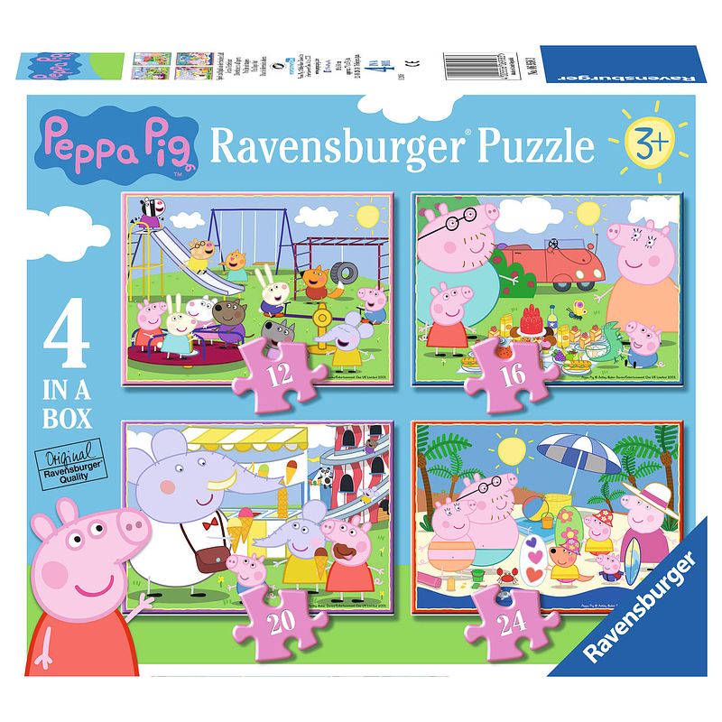 Foto van Ravensburger 4-in-1 puzzel peppa pig 12, 16, 20 & 24 stukjes