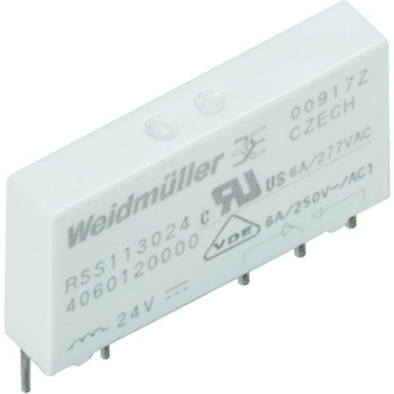 Foto van Weidmüller rss112024 24vdc-rel1u steekrelais 24 v/dc 6 a 1x wisselcontact 20 stuk(s)