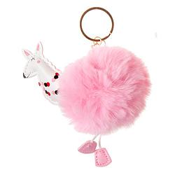 Foto van Lg-imports sleutelhanger fluffy alpaca roze 8 cm