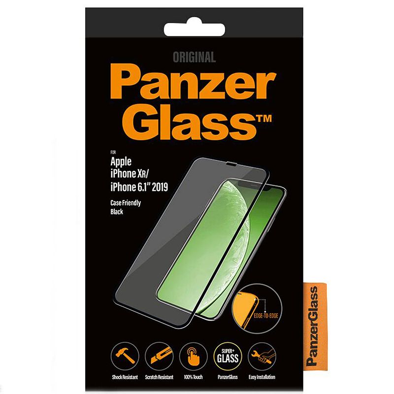 Foto van Panzerglass apple iphone xr/11 case friendly smartphone screenprotector zwart