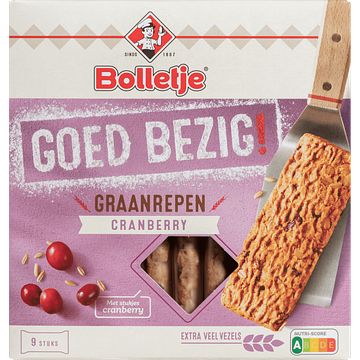 Foto van Bolletje goed bezig! graanrepen cranberry 9 stuks 210g bij jumbo