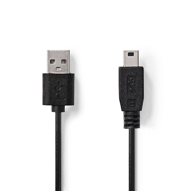 Foto van Nedis usb-kabel - zwart - 1.00 m