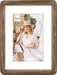 Foto van Haes deco houten fotolijst thal bruin met passe-partout voor foto 10x15 / 15x20 - bc68phs