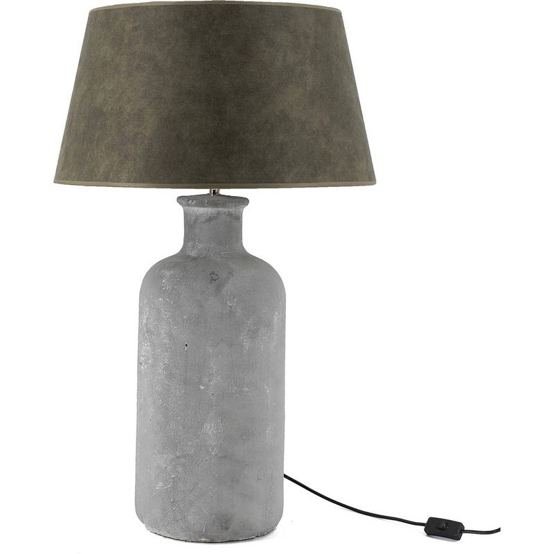 Foto van Aardewerk lampenvoet - ky decorations - betonlook tafellamp exclusief lampenkap