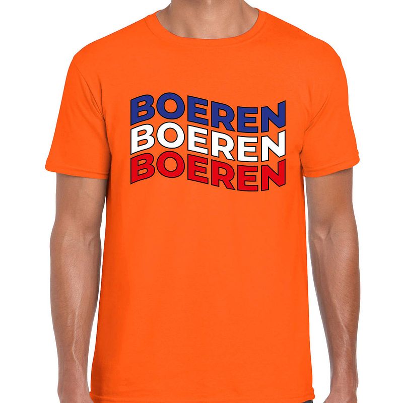 Foto van Oranje koningsdag t-shirt - boeren protest - voor heren 2xl - feestshirts