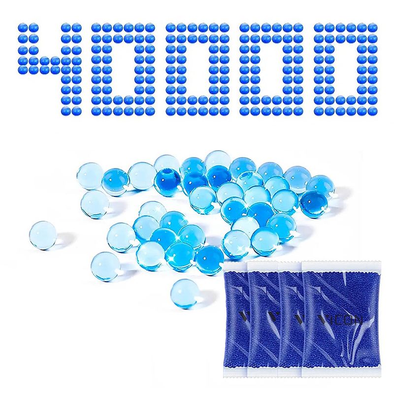 Foto van Waterparels blauw - 40.000 stuks - 7-8mm - waterballetjes - gelballetjes - waterabsorberende balletjes - waterbeads