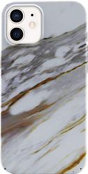 Foto van Bluebuilt white golden grey marble hard case apple iphone 12 mini back cover