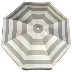 Foto van Parasol - zilver/wit - gestreept - d200 cm - uv-bescherming - incl. draagtas - parasols