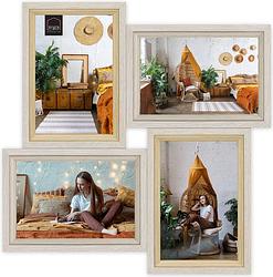 Foto van Haes deco houten multi fotolijst / galerie copenhagen bruin voor 4 foto's 10x15 (formaat 32x32 cm) - vz442hs