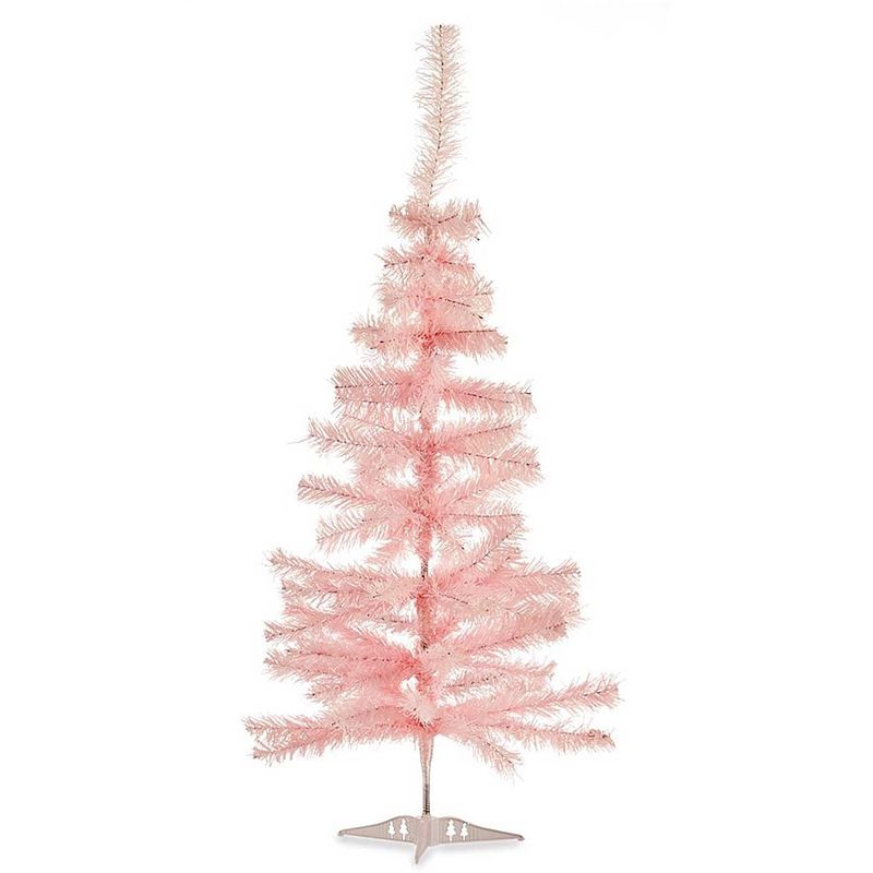 Foto van Kleine lichtroze kerstboom van 90 cm - kunstkerstboom