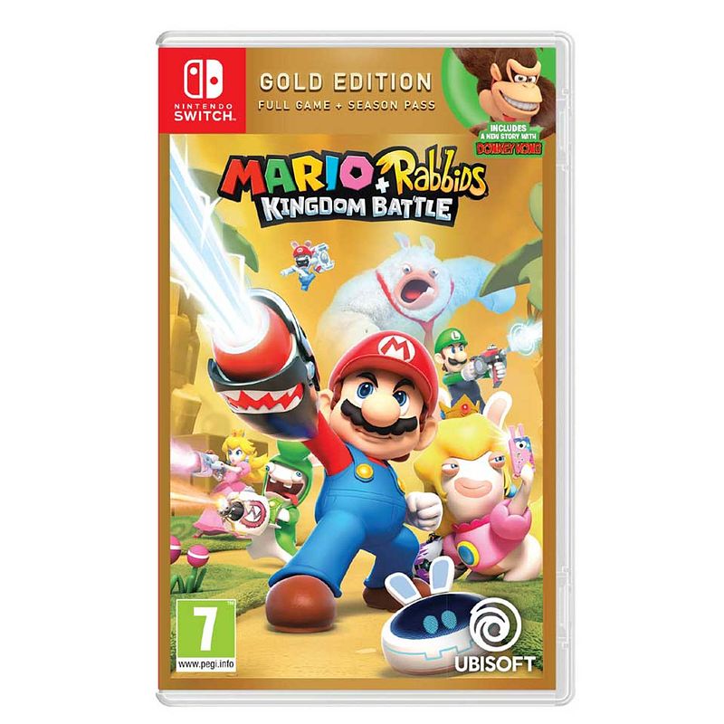 Foto van Nintendo switch mario + rabbids kingdom battle gold edition