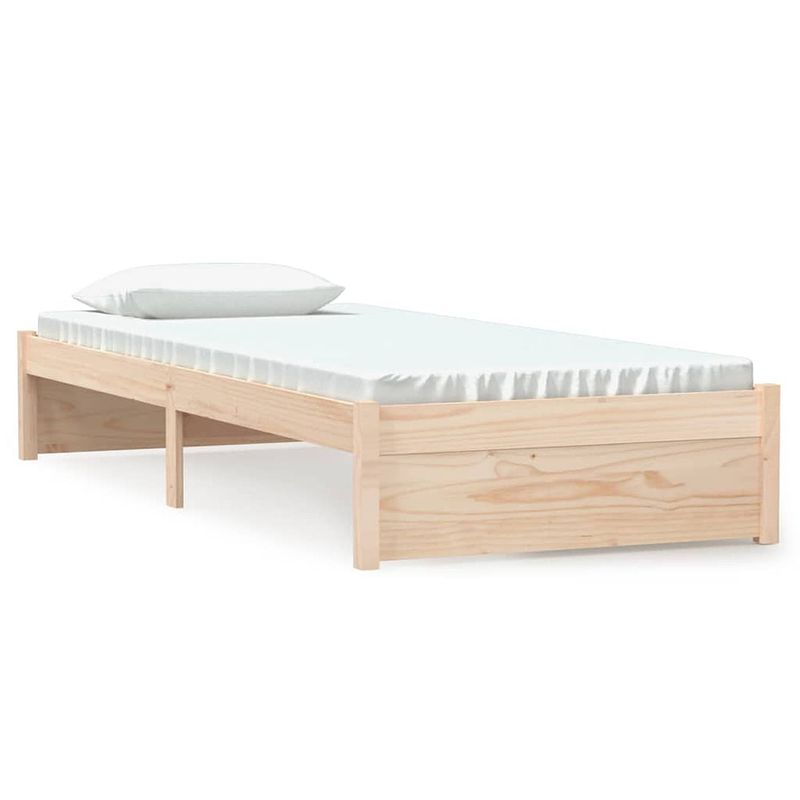 Foto van The living store bedframe - massief grenenhout - 195.5 x 80.5 x 31 cm - onbehandeld