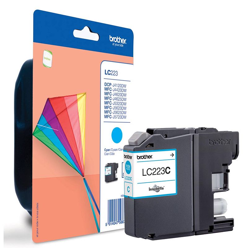 Foto van Brother inktcartridge, 600 pagina'ss, oem lc-223c, cyaan 10 stuks