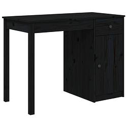 Foto van The living store houten bureau - trendy - bureau - afmeting- 100 x 50 x 75 cm - ken- massief grenenhout