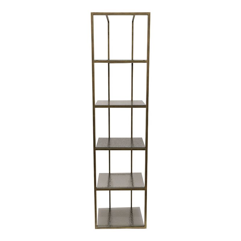 Foto van Ptmd ilya gold metal cabinet smoky glass shelves