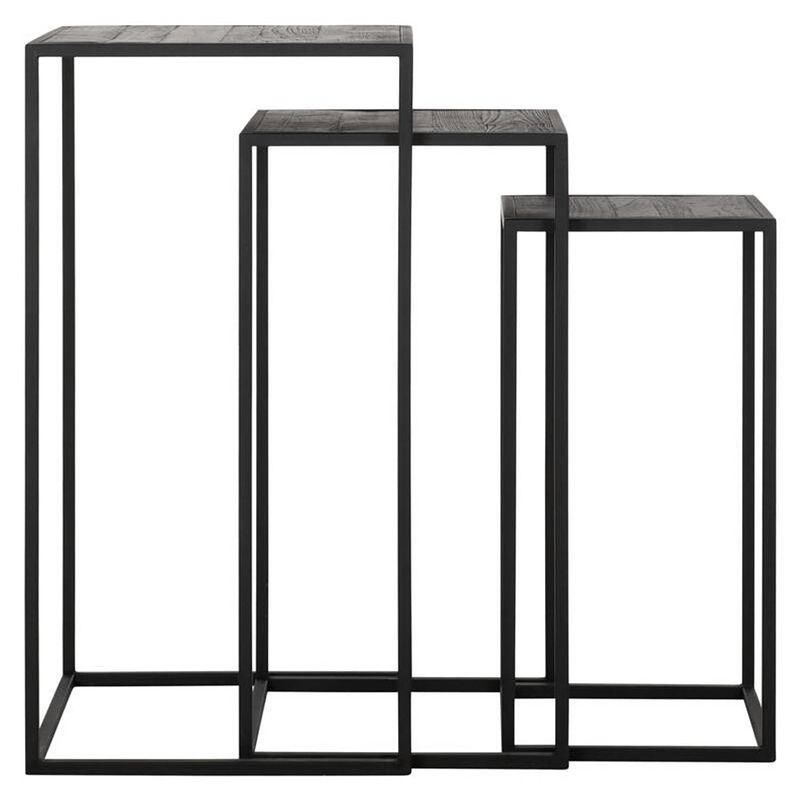 Foto van Dtp home columns sirius black, set of 3,60x30x30 cm / 70x36x36 cm /...