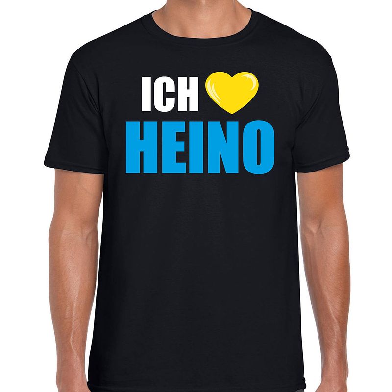 Foto van Apres-ski t-shirt wintersport ich liebe heino zwart voor heren 2xl - feestshirts