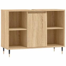 Foto van The living store badkaast sonoma eiken - 80 x 33 x 60 cm - duurzaam hout - flexibele deurmontage