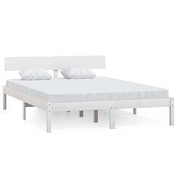 Foto van Vidaxl bedframe massief grenenhout wit 120x200 cm