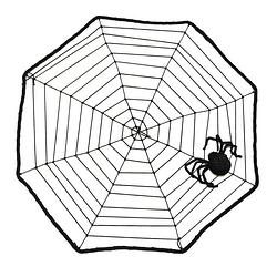 Foto van Halloween horror spinnenweb met spin 40 cm - feestdecoratievoorwerp