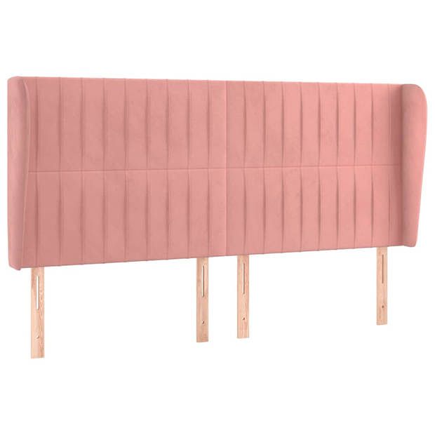 Foto van Vidaxl hoofdbord met randen 183x23x118/128 cm fluweel roze