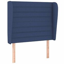 Foto van Vidaxl hoofdbord met randen 93x23x118/128 cm stof blauw