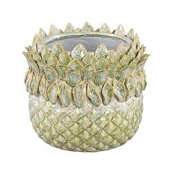 Foto van Ptmd tamiah green ceramic pineapple shaped pot low l