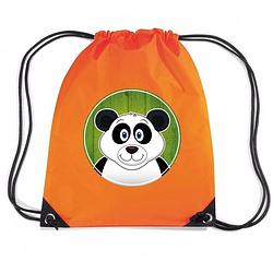 Foto van Panda rugtas / gymtas oranje voor kinderen - gymtasje - zwemtasje