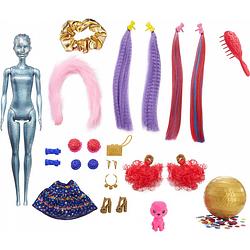 Foto van Barbie pop color reveal glitter 39,4 cm paars 25-delig