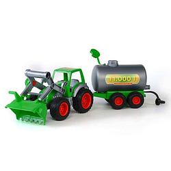 Foto van Polesie wader tractor + voorlader en tanker 57x15x17 cm groen 1450616