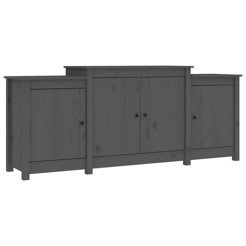 Foto van Vidaxl dressoir 164x37x68 cm massief grenenhout grijs